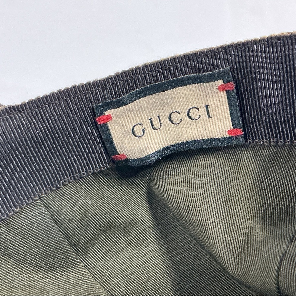 Gucci Beige & Brown GG Monogram Baseball Cap with Green-Red Web - Picture 8 of 9